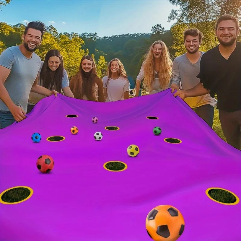 Team Building Throw Ball Cave Mat Game Set – 200×145cm, 6 Balls Team Building Game Set PLUSH