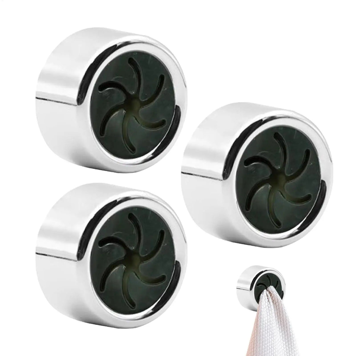 Adhesive Dish Towel Hooks 3-Pack | No-Drill Kitchen Clips Kitchen Storage Hooks PLUSH