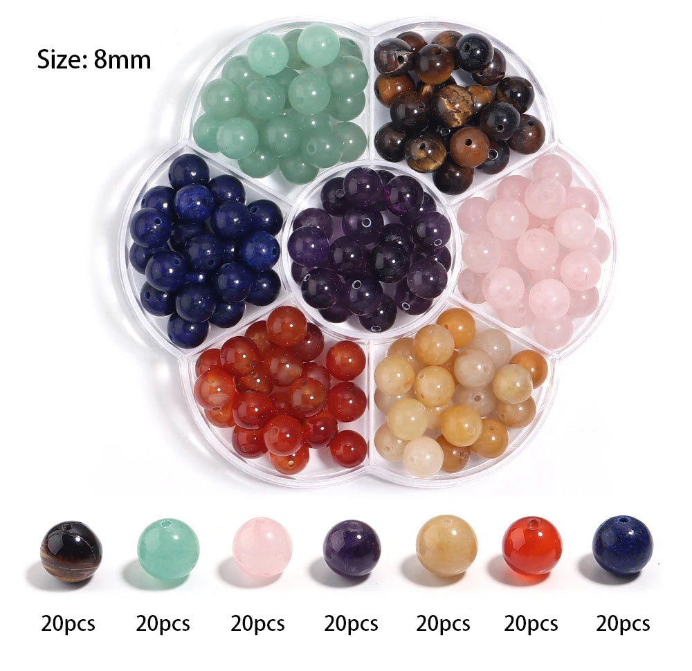 7 Chakra Natural Stone Agate Crystal Beads – DIY Jewelry Natural Stone Beads PLUSH 8mm
