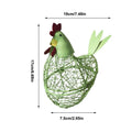 Hen Shaped Egg Basket | Farmhouse Wire Storage Holder Egg Storage Basket PLUSH Green