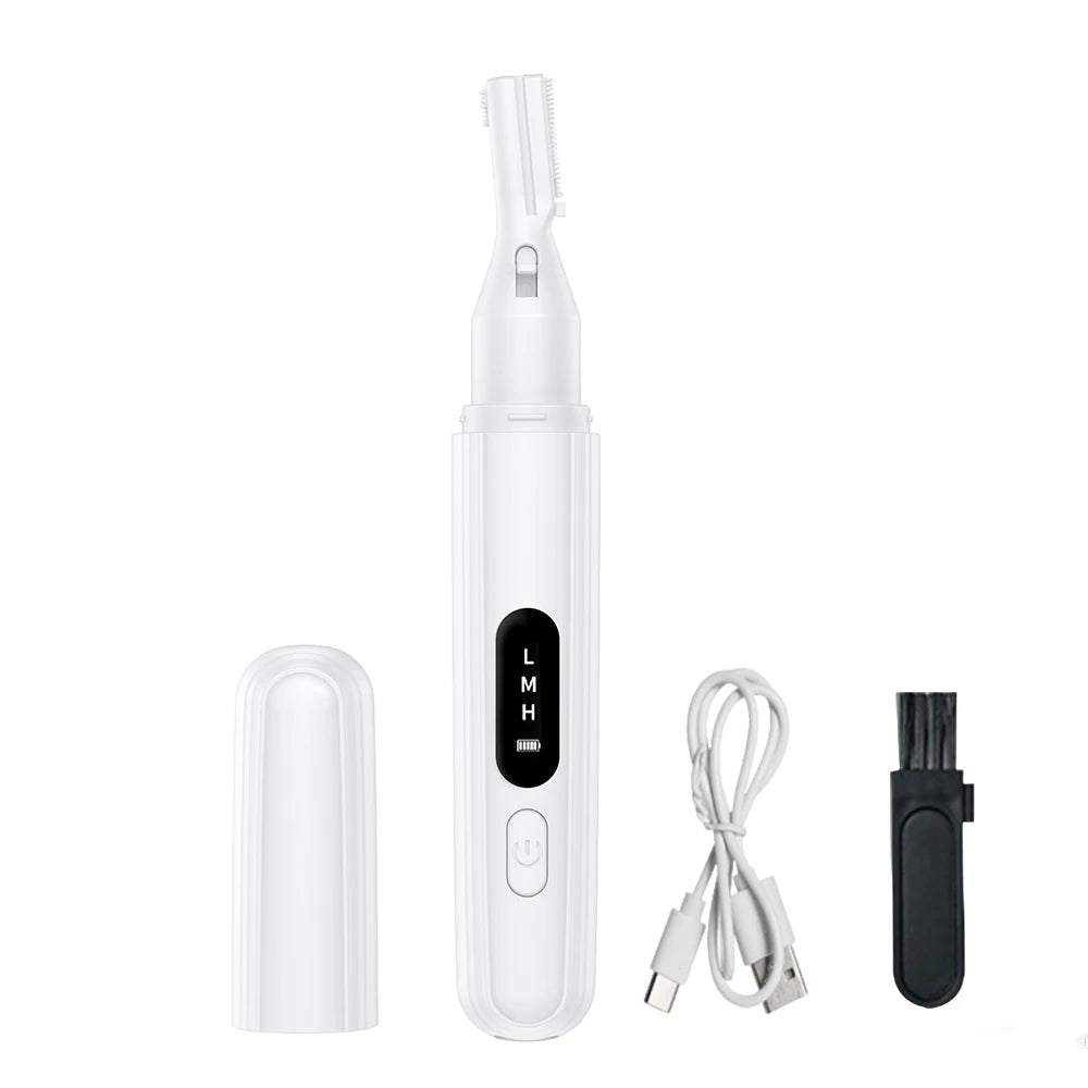PEICON Electric Eyebrow Trimmer & Facial Hair Remover Electric Eyebrow Trimmer PLUSH White