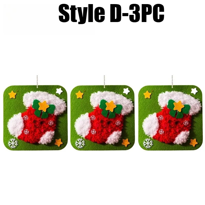 Felt Craft Kit for Kids – DIY Sewing Threading Painting Kids Craft Kit PLUSH Style D-3PCS