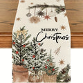 Retro Pastoral Christmas Table Runner | Polyester Holiday Décor Christmas Table Runner PLUSH A 33X183Cm