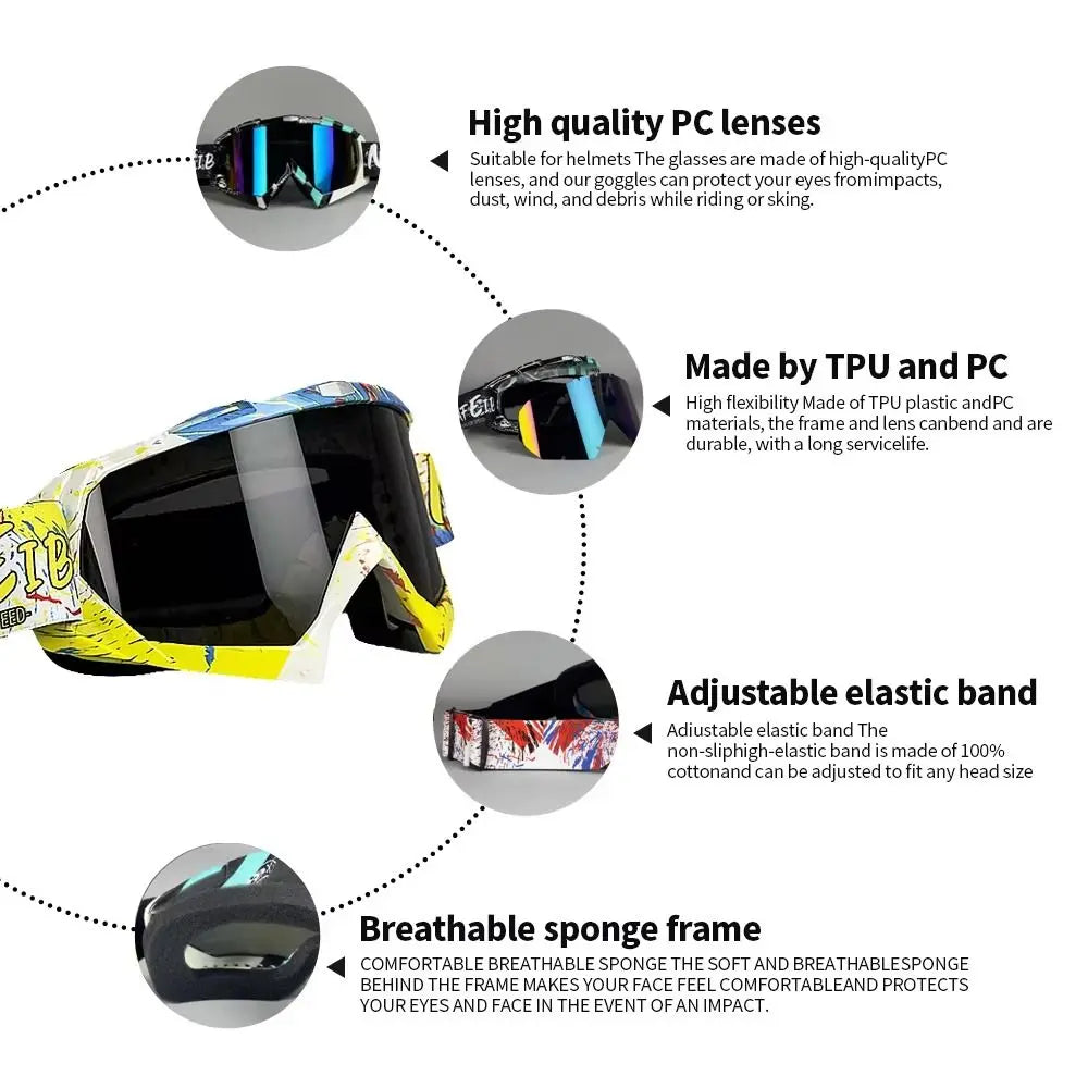 UV400 Sports Goggles – Cycling, ATV, Ski & MX Riding Sports Goggles PLUSH