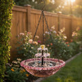 Solar Hanging Glass Bird Bath Fountain – Two-Tier Water Spout Bird Bath Fountain PLUSH DoubleSolarSpray