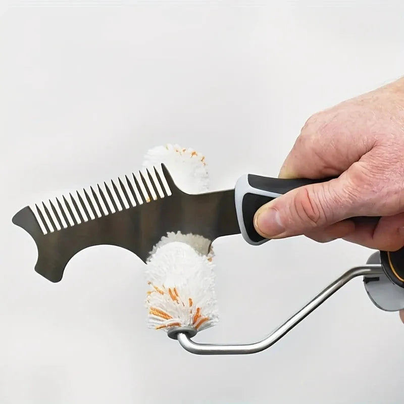 4-in-1 Paint Roller Cleaning Brush & Scraper Tool Paint Roller Tool PLUSH
