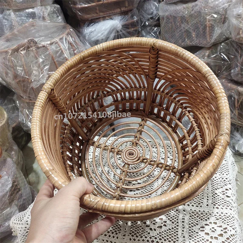 Newborn Rattan Basket Chair Photography Prop – 0-6M Infant Newborn Photography Prop PLUSH