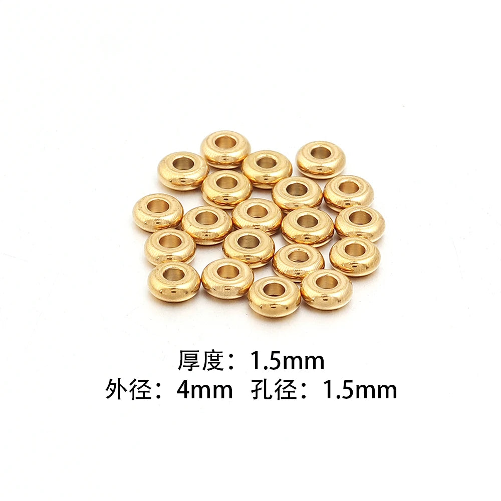 Stainless Steel Flat Disc Spacer Beads Gold Silver – 20-50pcs