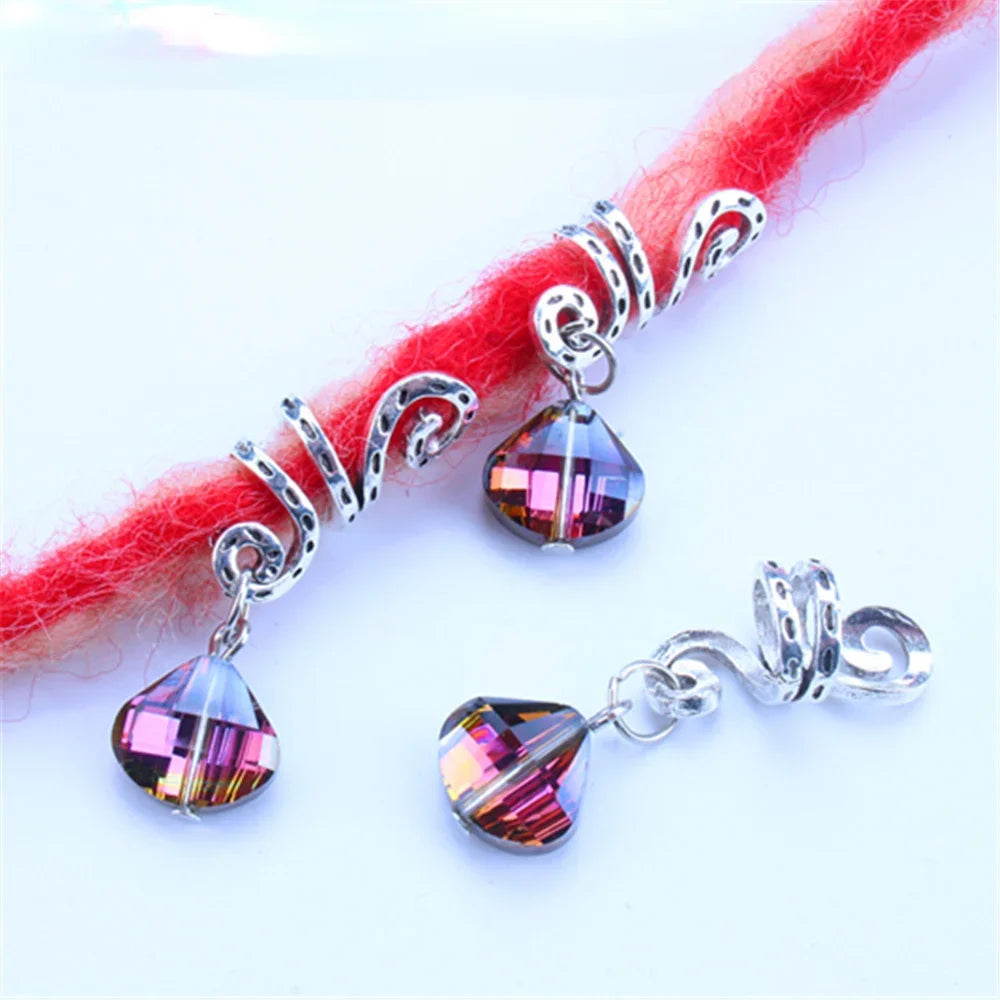 5pcs Hollow Flower Hair Cuffs – Dreadlock Braid Rings & Tubes