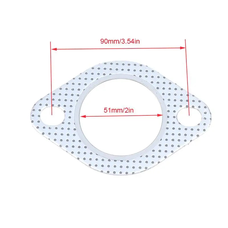 Universal Exhaust Downpipe Flange Gasket 51–76MM Two Holes Exhaust Flange Gasket PLUSH 51 to 53mm