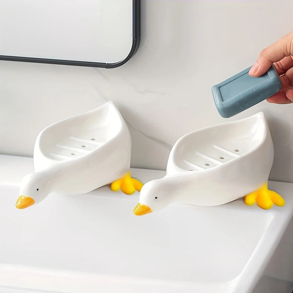 Duck Soap Dish – Self Draining Soap Holder with Tray Soap Dish PLUSH
