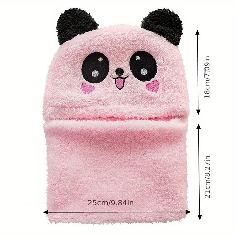 Kids Winter Bear Earmuff Hat & Fleece Neck Warmer Set Kids Winter Hat Set PLUSH