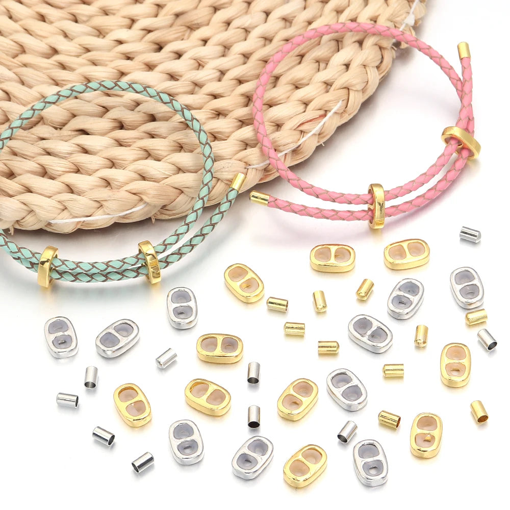 Copper Double Hole Adjustment Clasp Beads & End Caps – 4-8 Sets Jewelry Findings Clasp PLUSH