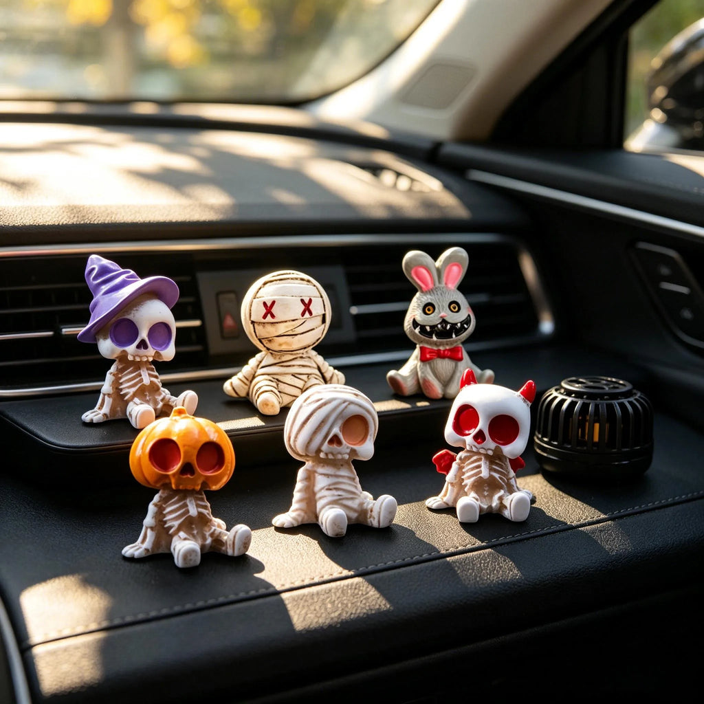 Halloween Skeleton & Mummy Mini Resin Figurines – 4/6Pcs Halloween Figurines PLUSH