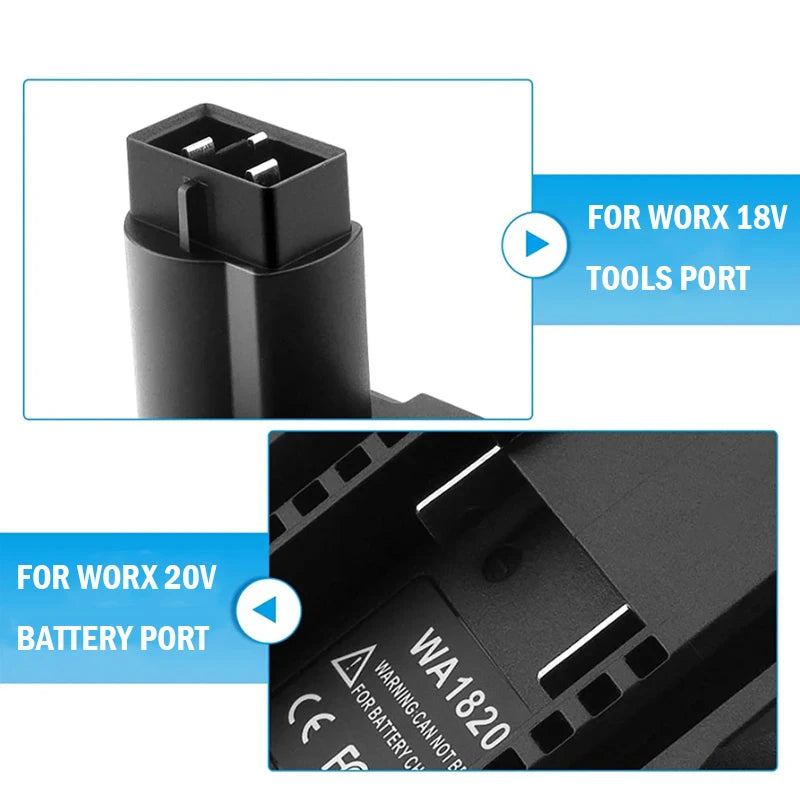 Worx WA1820 Adapter 18/20V Li-Ion to 18V NiCad Power Tools Battery Adapter PLUSH