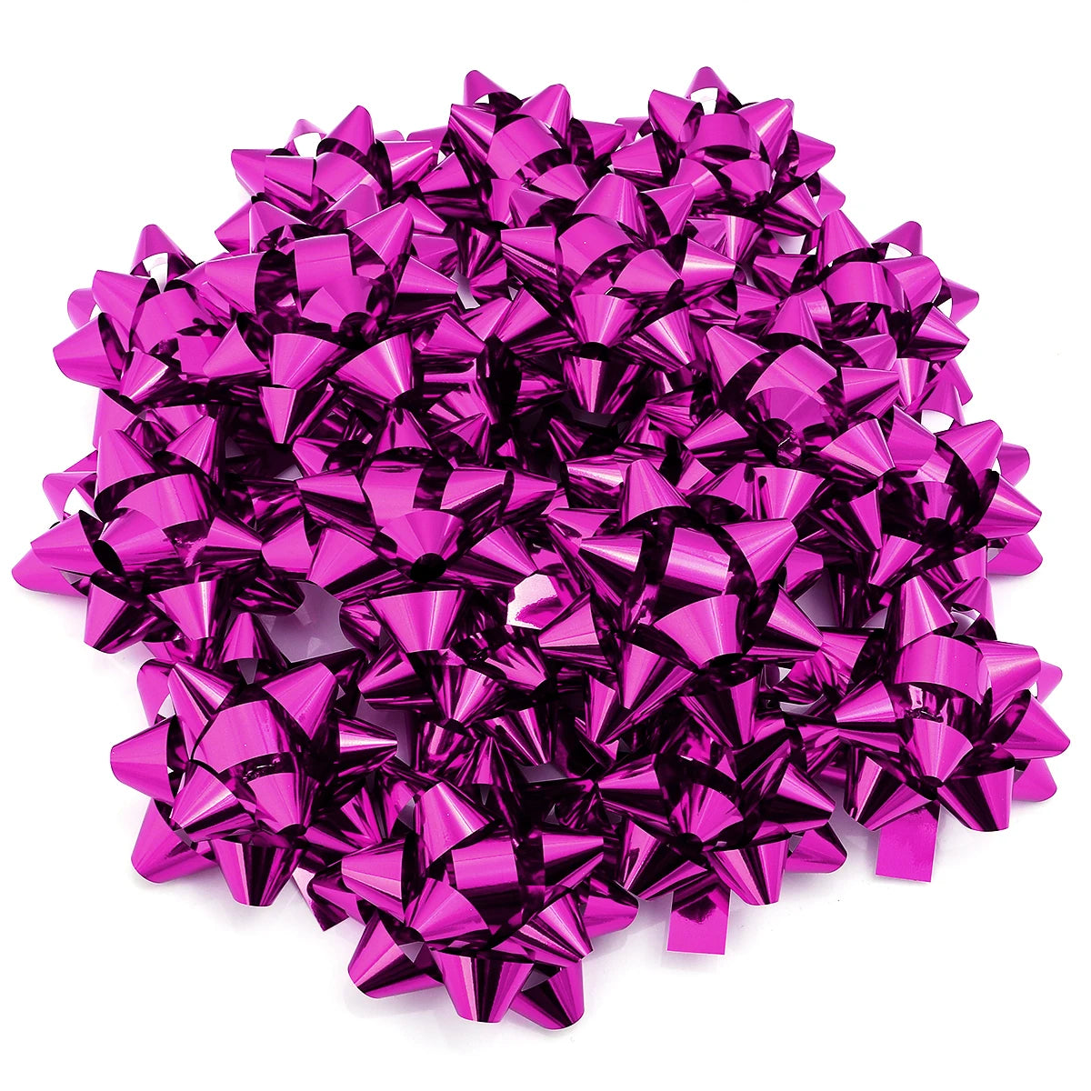 20pcs Self-Adhesive Ribbon Bows Star Flower Gift Wrapping Ribbon Gift Bows PLUSH hotpink 3.8cm