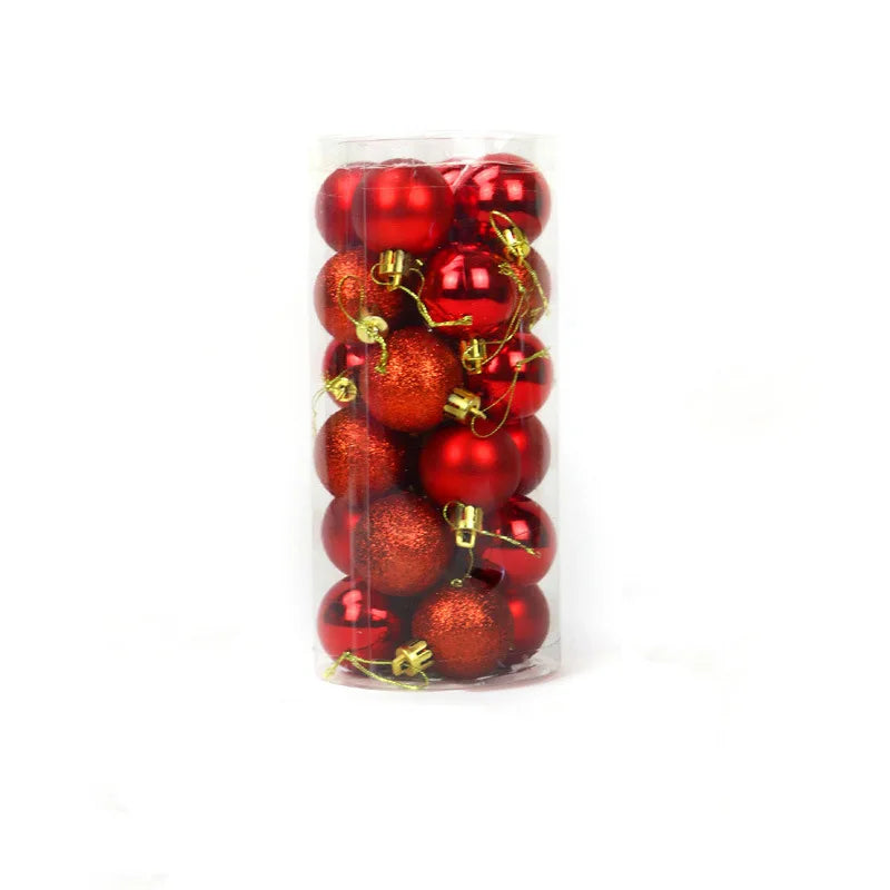 Mini Shatterproof Christmas Ball Ornaments – 24pcs Set Christmas Ornament Set PLUSH Red 3Set