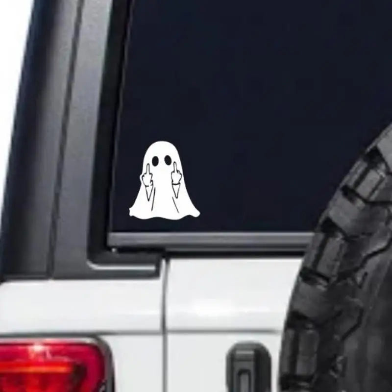 Funny Ghost Middle Finger Car Sticker – Waterproof PVC Decal Car Decal Sticker PLUSH