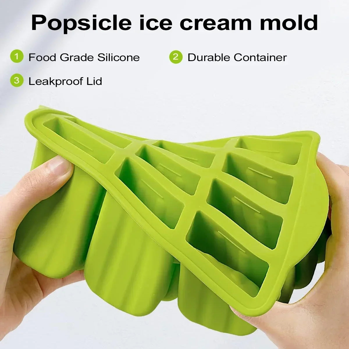 Silicone Popsicle Molds 12-Piece Set + 50 Wooden Sticks Popsicle Mold Set PLUSH