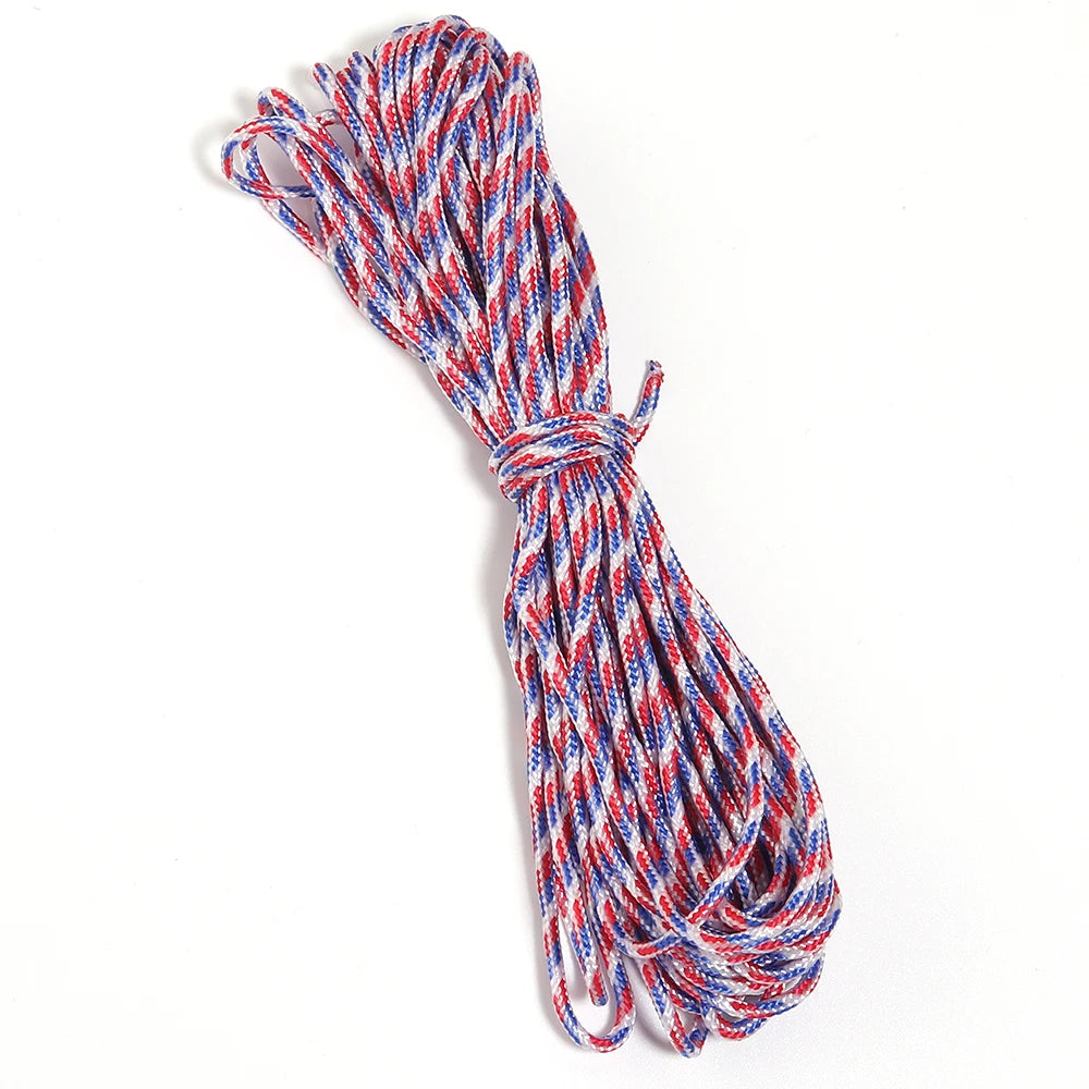 10 Yards 2mm Camouflage Polyester Braided Paracord DIY Cord Braided Paracord Rope PLUSH bleu red white