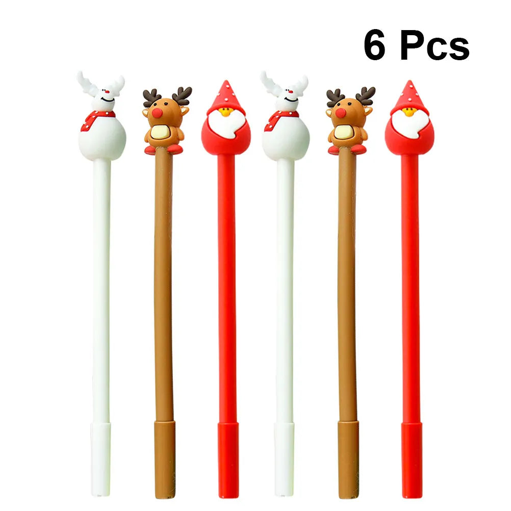 6pcs Christmas Fine Point Gel Pens – Black Ink Writing Set Novelty Gel Pens PLUSH Default Title