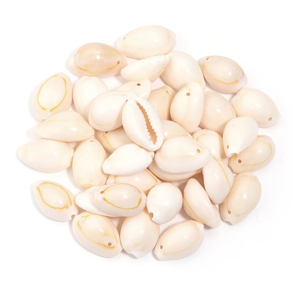 50g Natural Seashell Spacer Beads – Bohemian DIY Jewelry Shell Spacer Beads PLUSH white 1hole