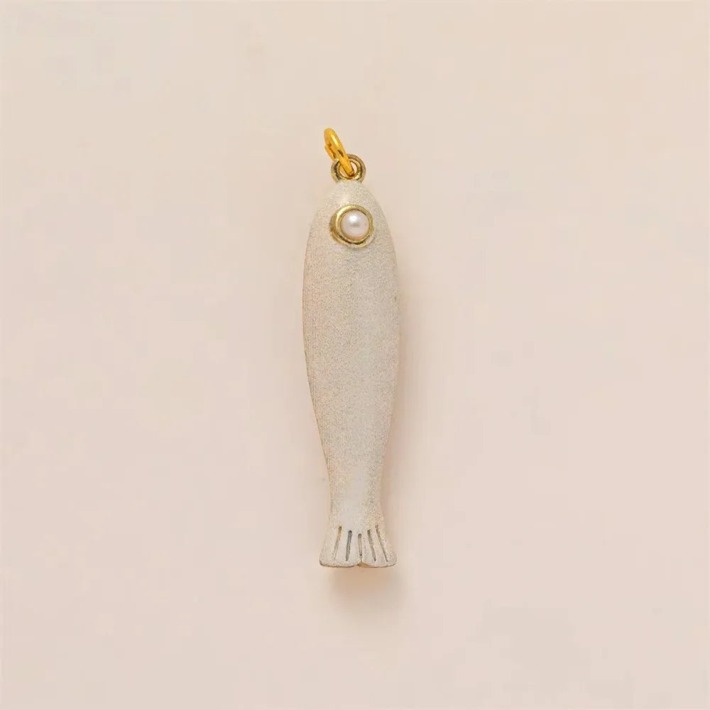 Colorful Fish Charm Pendant – Copper 14K Gold Plated DIY Jewelry DIY Jewelry Charm PLUSH white