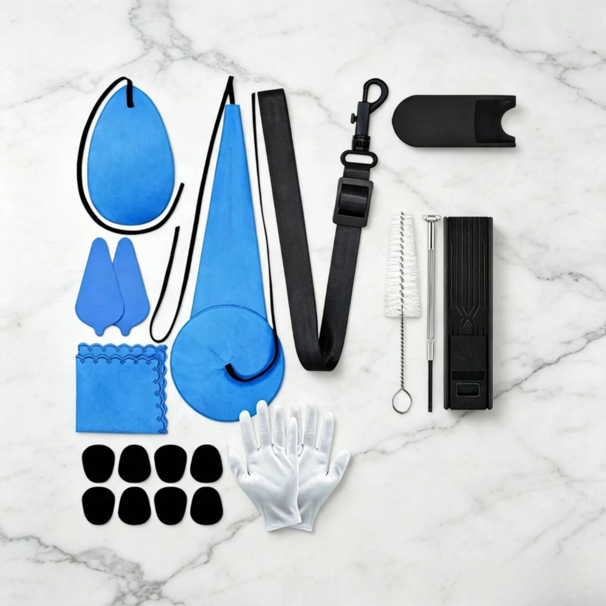 Saxophone Cleaning Kit 12-Piece with Zippered Case Instrument Cleaning Kit PLUSH