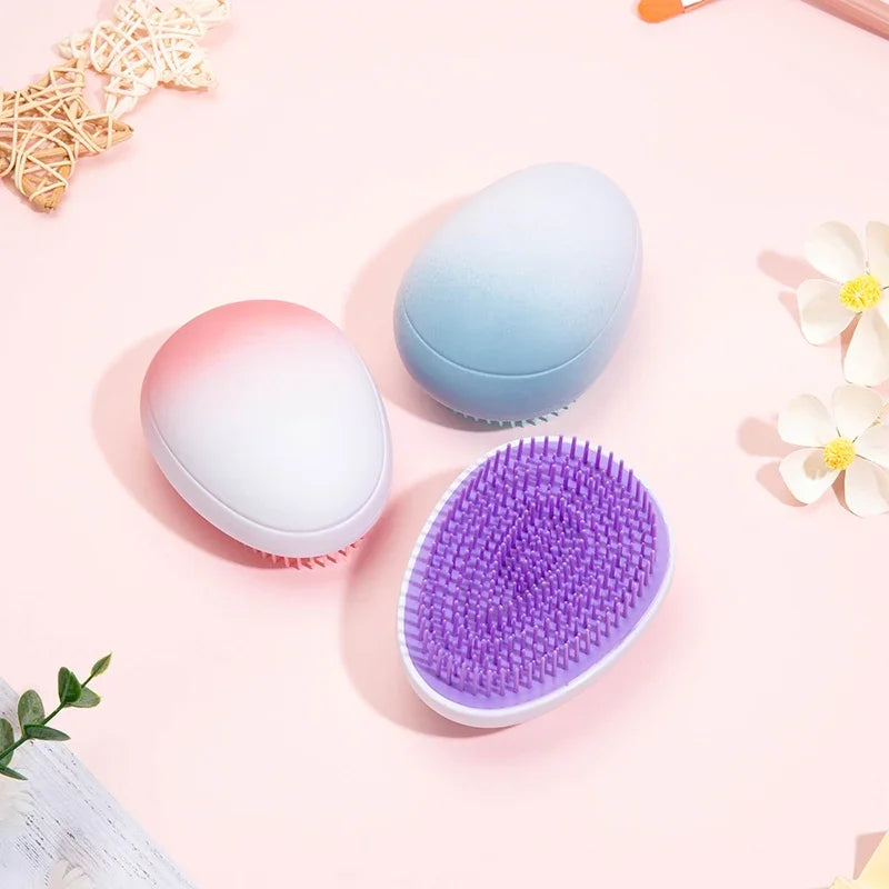 2-Pack Mini Gradient Egg Detangling Hair Brush – Soft Bristles Detangling Hair Brush PLUSH