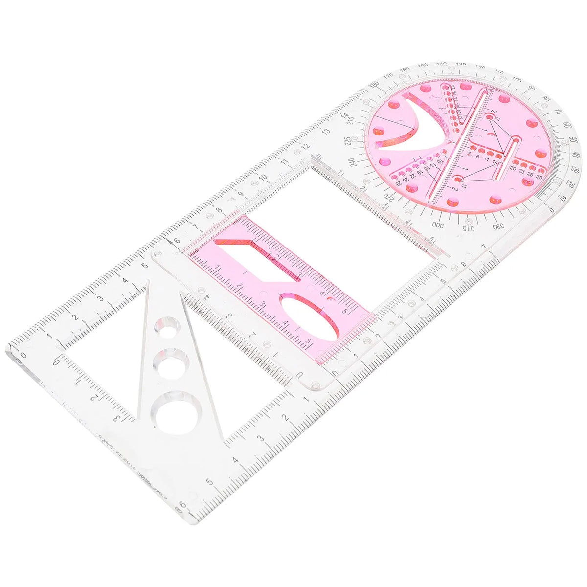 Multifunctional Geometric Drawing Ruler Set for Students Geometric Drawing Ruler PLUSH