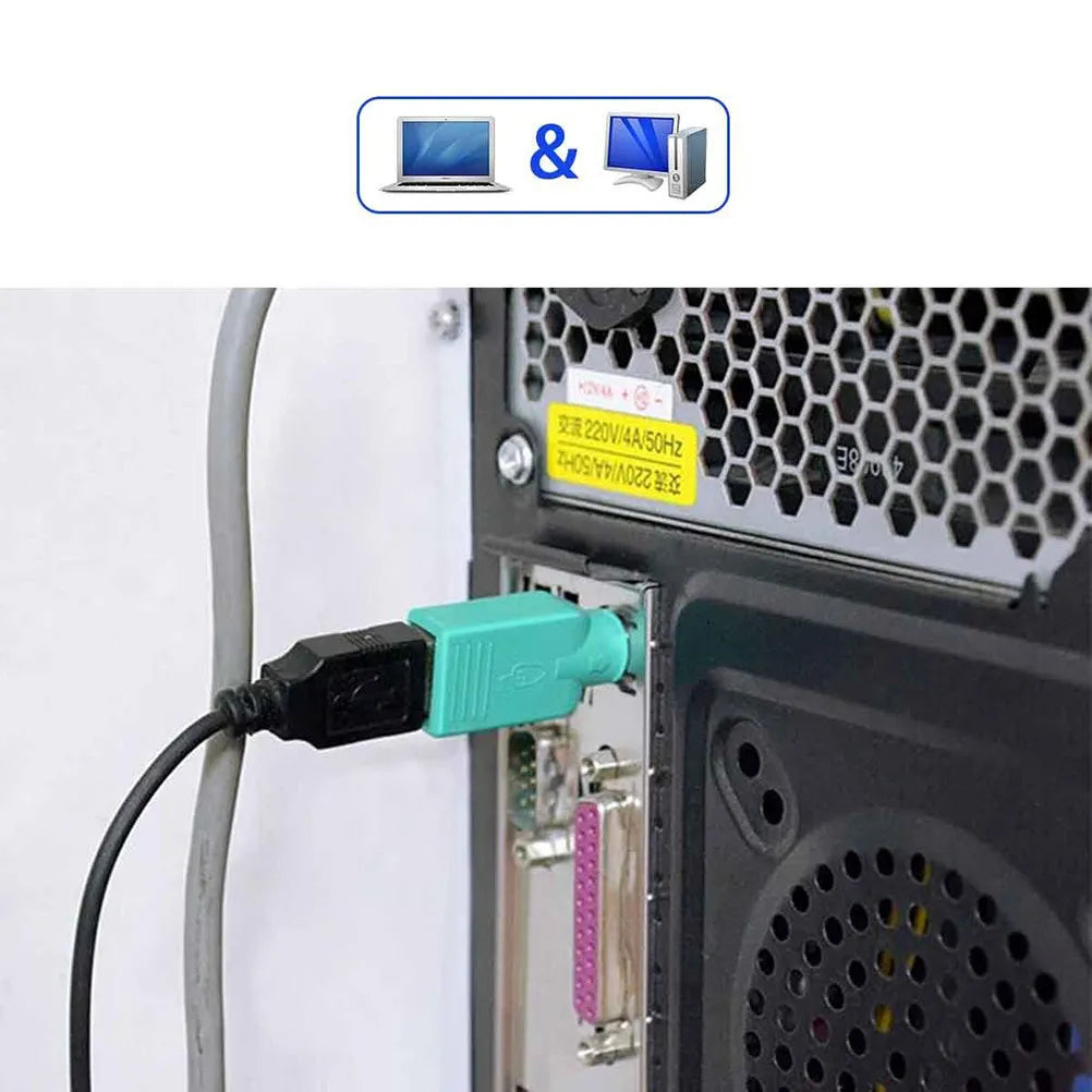 USB Female to PS/2 Male Adapter – Plug & Play, No Drivers USB PS/2 Adapter PLUSH