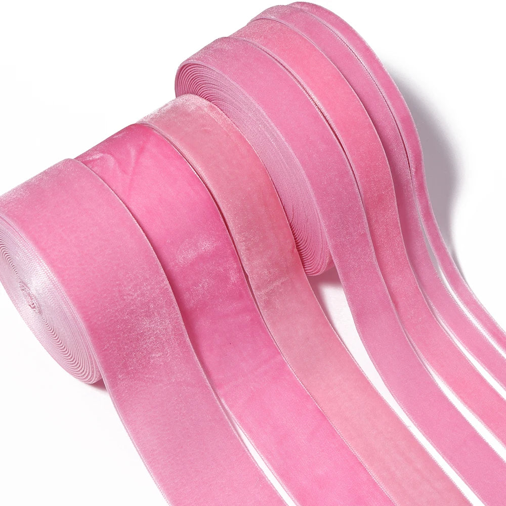 Deep Pink Single Face Velvet Ribbon 6–38mm | 5-10 Yards Velvet Craft Ribbon PLUSH