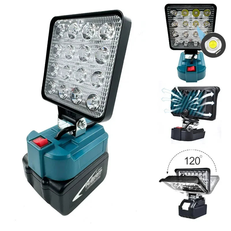 ZWINCKY 4" Cordless LED Work Light for Makita 14.4V–18V Battery Cordless Work Light PLUSH