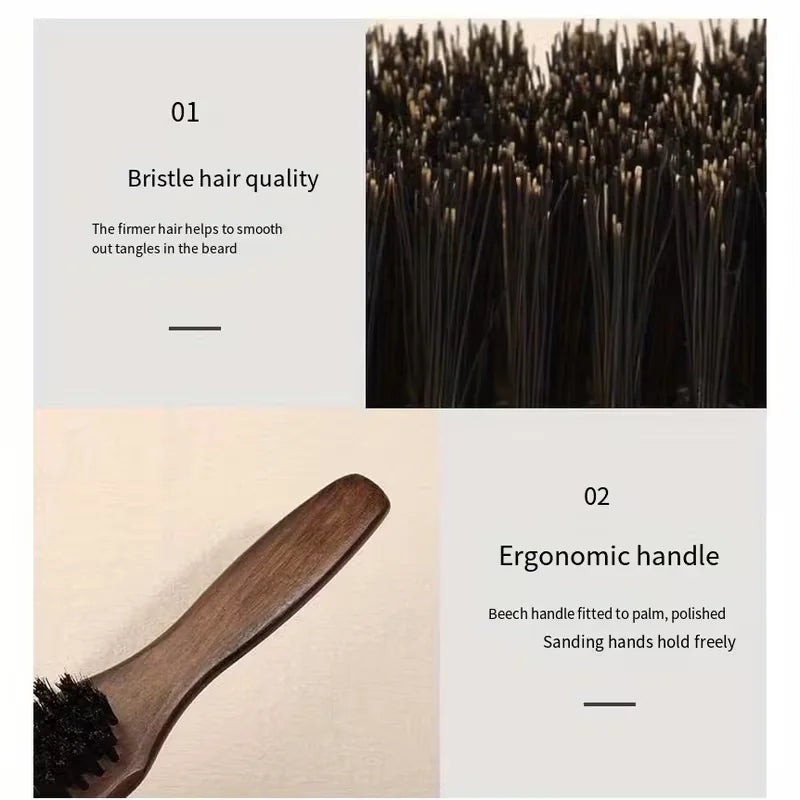 Boar Bristle Hair Brush – Unisex Wood Handle Styling Brush Boar Bristle Hair Brush PLUSH
