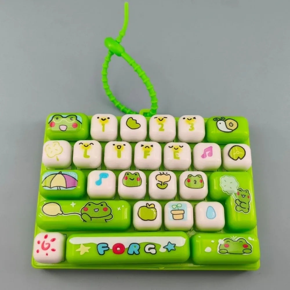 Mini Keyboard Keychain 26-Key Colorful Mechanical Pendant Novelty Keychain Pendant PLUSH Green