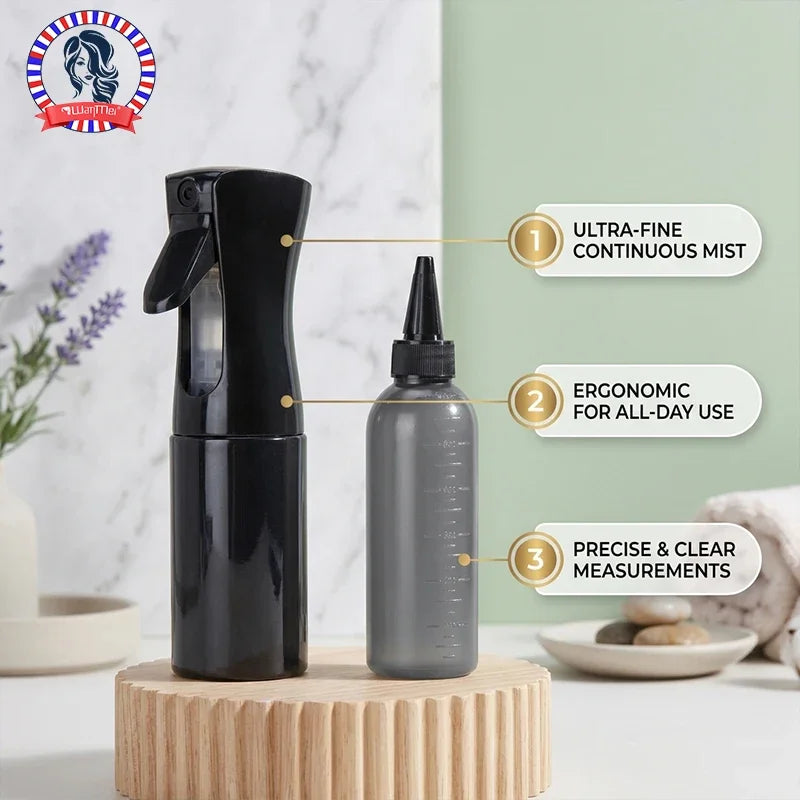 2-Pack Fine Mist Spray & Root Comb Applicator Hair Dye Bottles Hair Applicator Bottles PLUSH