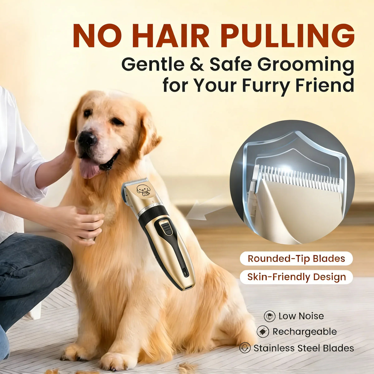 Electric Pet Hair Clipper Grooming Trimmer – Dog Cat Rabbit Pet Grooming Clipper PLUSH