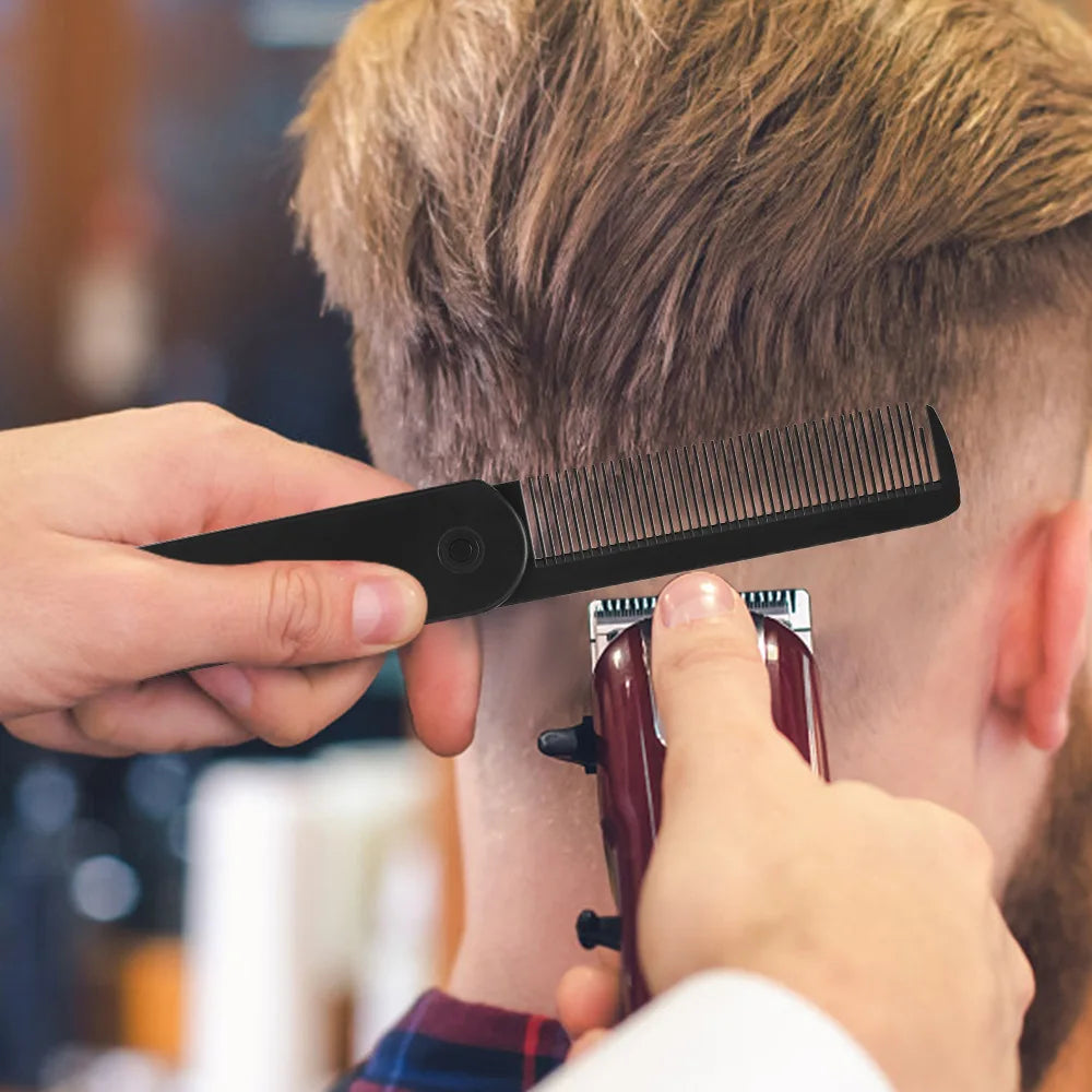 3-in-1 Folding Pocket Comb – Wide Tooth Beard Barber Comb Hair Styling Comb PLUSH