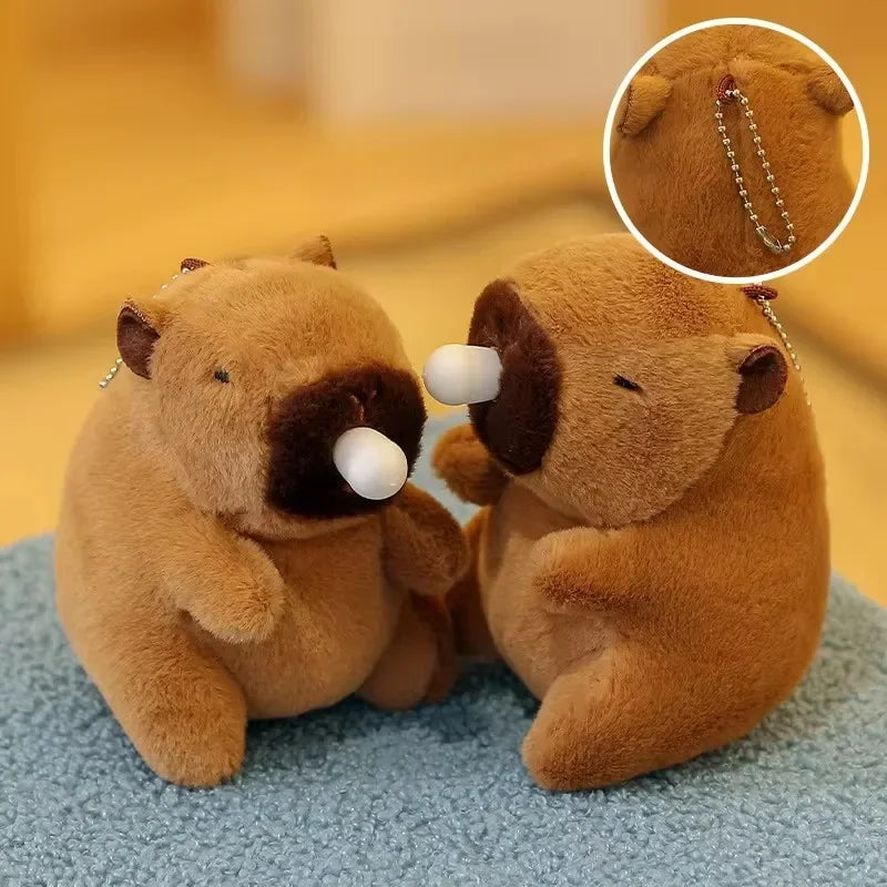 Capybara Plush Keychain – Bubble Pop & Wagging Tail Charm Plush Keychain Charm PLUSH