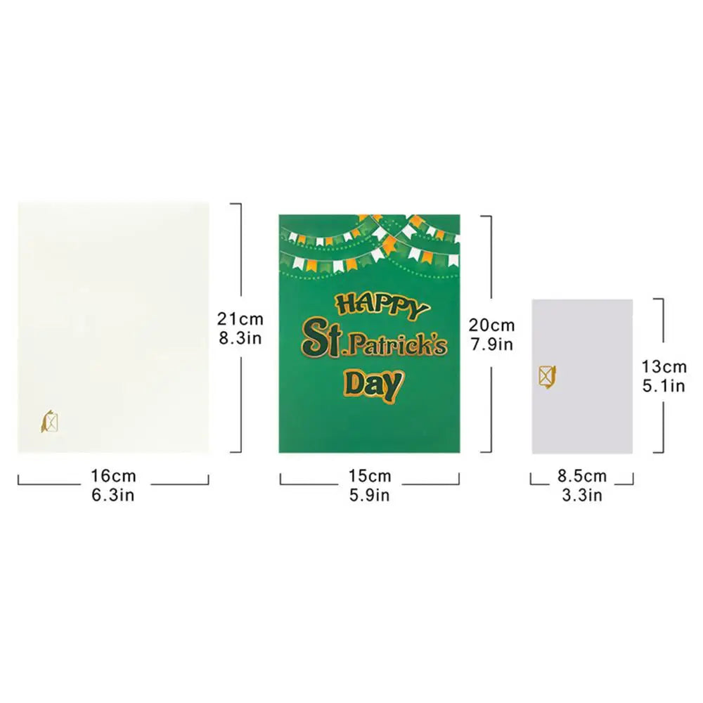 St. Patrick's Day 3D Pop-Up Greeting Card | Shamrock Pop-Up Greeting Card PLUSH 1PC
