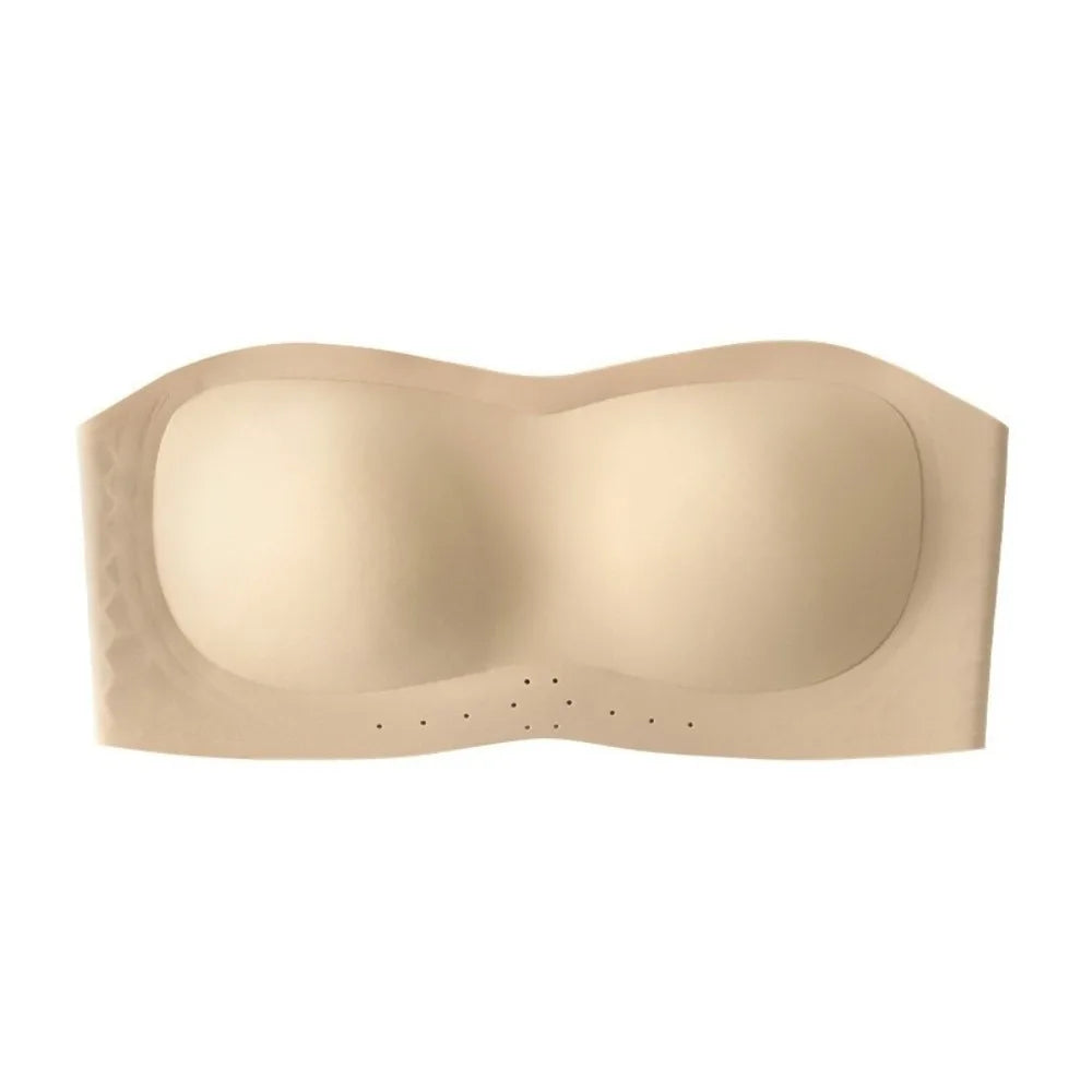 Women's Wireless Strapless Seamless Bra – Floral Print Seamless Tube Bra PLUSH Skin Simple 1XL