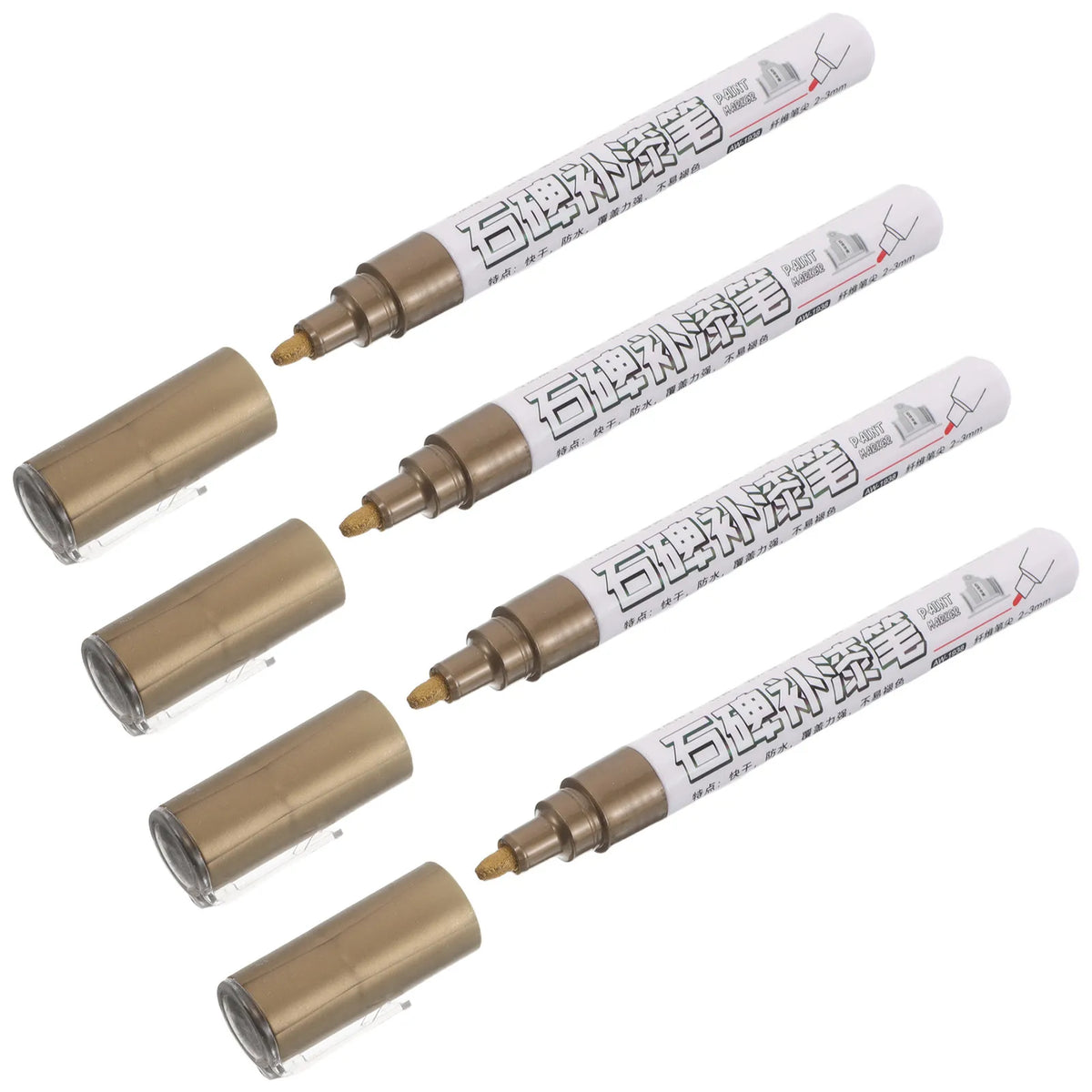4Pcs Gold Oil-Based Paint Markers – Waterproof Monument & Stone Pens Paint Marker Pens PLUSH