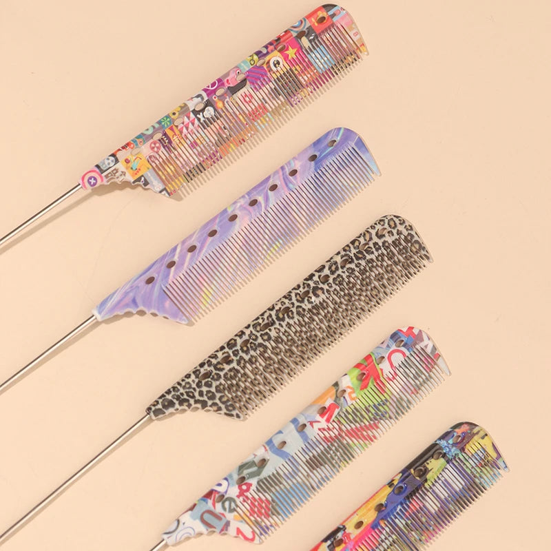 Steel Needle Tail Comb – Salon Pick Comb for Styling & Dyeing Hair Styling Comb PLUSH