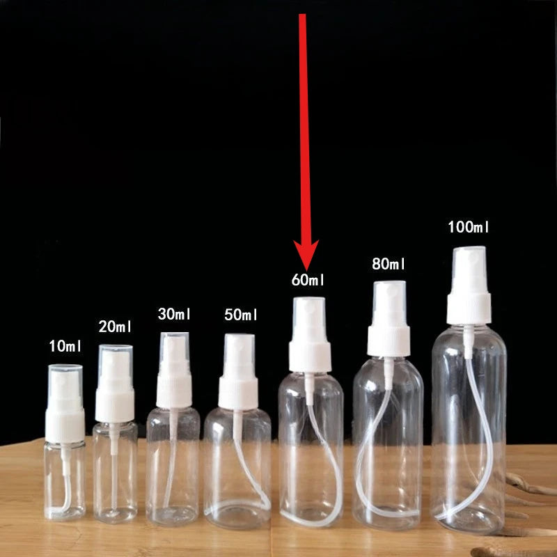 Clear Refillable PET Spray Bottles 10–100ml | Perfume Atomizer Refillable Spray Bottle PLUSH 60Ml
