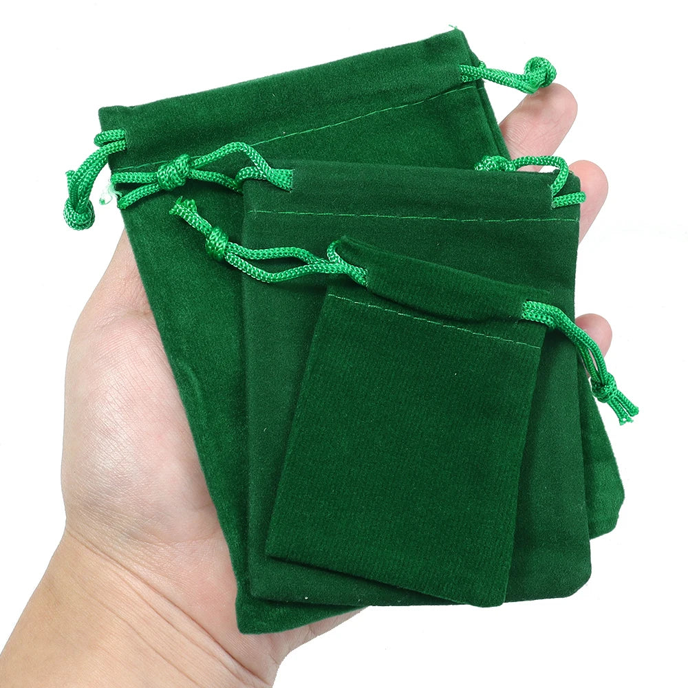 Dark Green Velvet Drawstring Pouches – Jewelry & Gift Bags 5-10pc Velvet Gift Pouches PLUSH