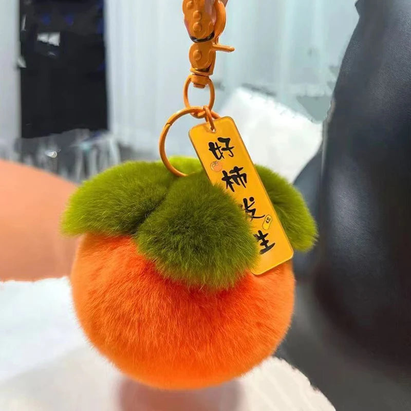 Tennis Ball Plush Keychain – Cute Cartoon Fur Bag Pendant Plush Keychain Charm PLUSH B9