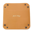 Foldable PU Leather Desktop Tray – Jewelry & Key Organizer Desktop Storage Tray PLUSH yellow 15x15cm