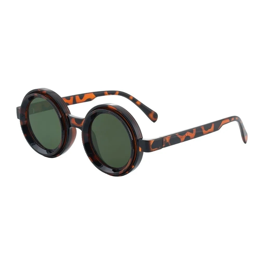 Vintage Round Sunglasses – Lightweight Unisex Anti-Glare Round Sunglasses PLUSH Style C