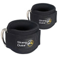 Adjustable Fitness Ankle Straps with D-Ring | 1 Pair Fitness Ankle Straps PLUSH Black