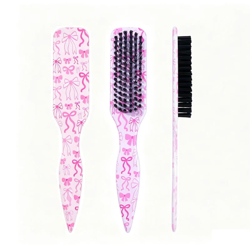 Pink Bow Detangling Hair Brush – Soft Bristles Travel Brush Detangling Hair Brush PLUSH